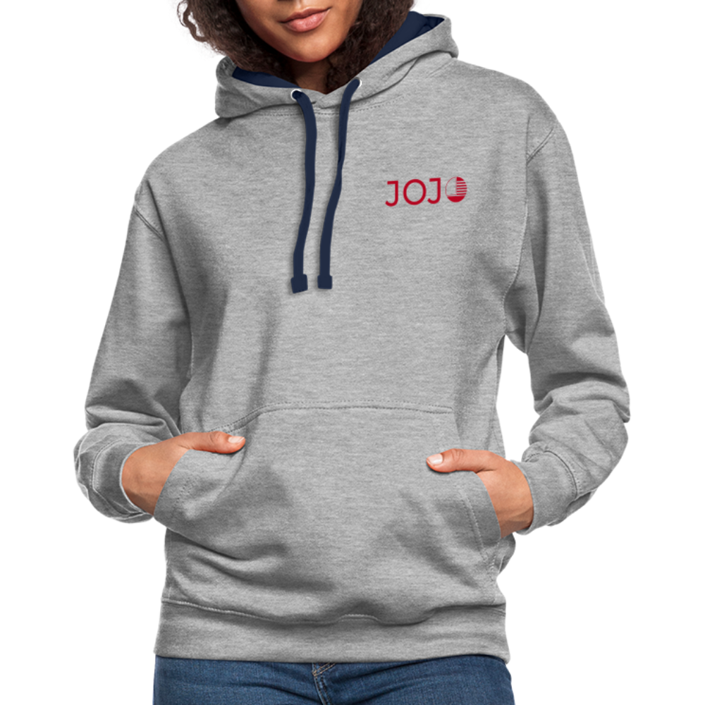 Kontrast-Hoodie - Grau meliert/Navy