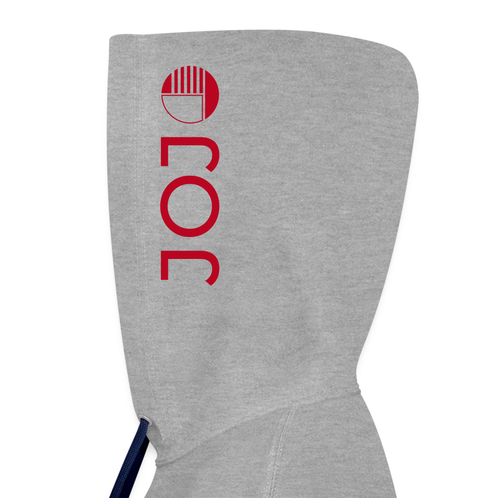 Kontrast-Hoodie - Grau meliert/Navy